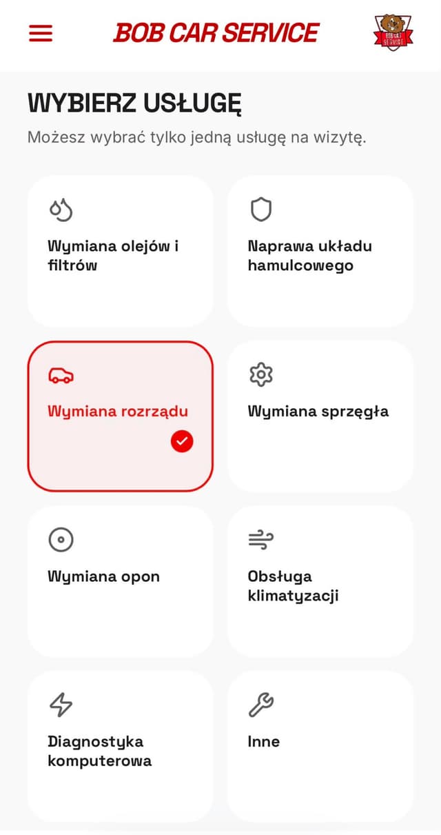 BobCar Service — krok 1