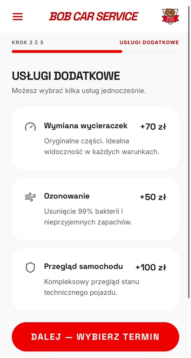 BobCar Service — krok 3