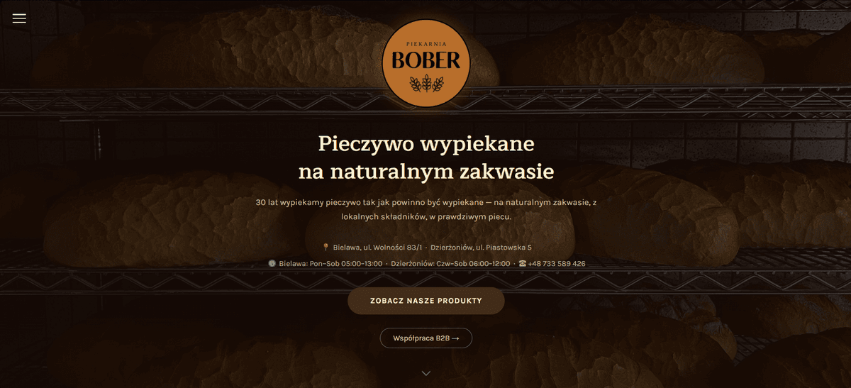 Piekarnia Bober — strona główna